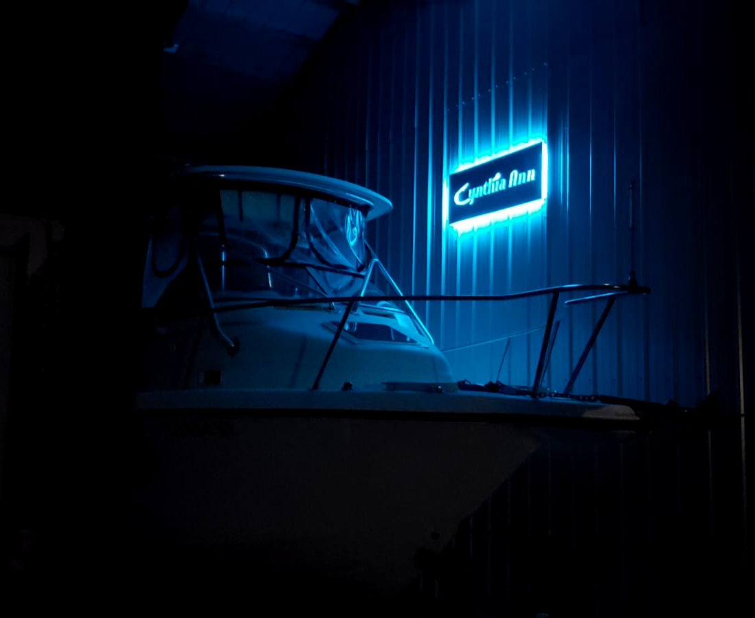 Boat Name LED Wall Sign - Transparent